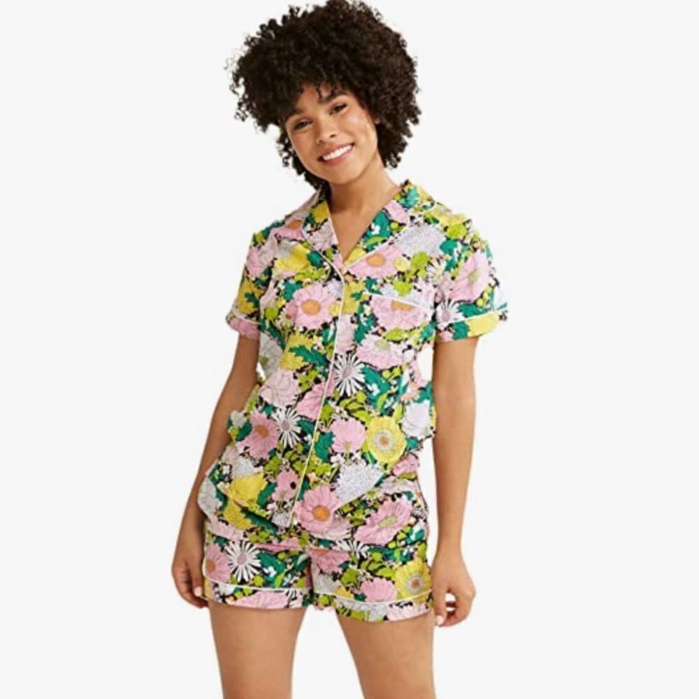 Vera Bradley S Gift Bloom Boom Floral Short Sleeve Top Shorts Pajama Set